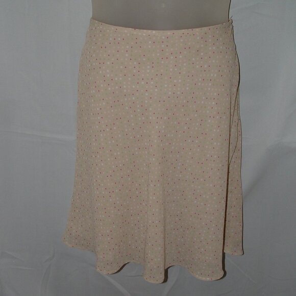 Geoffrey Beene Dresses & Skirts - NEW Taupe Polka Dot Sz 14 Casual or Dress Lined Side Zip Skirt GEOFFREY BEENE